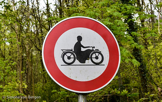 Belgian No Motorbike Sign