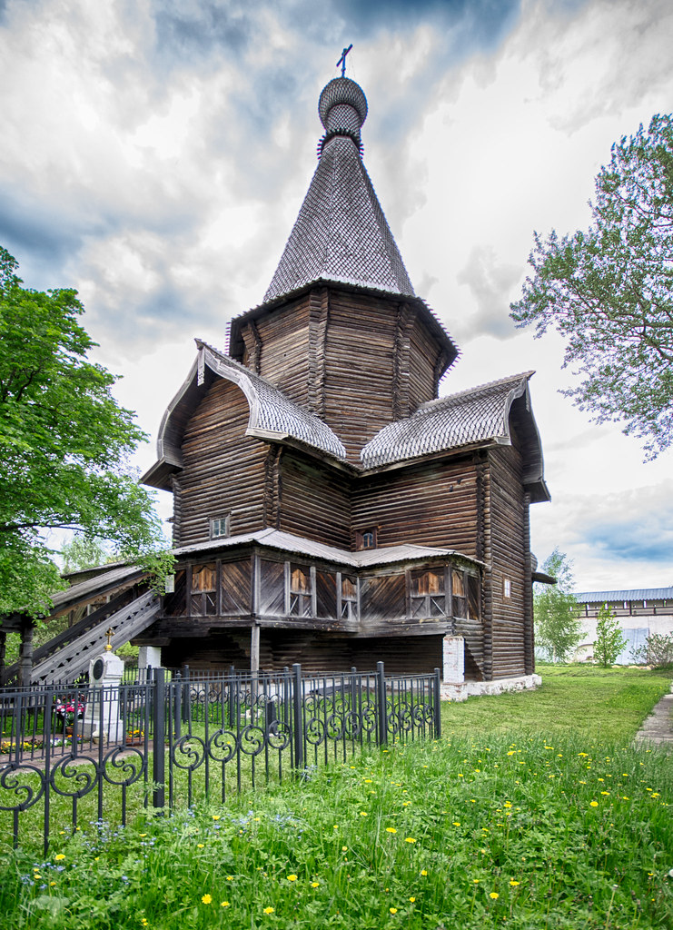 : The Wooden Uspenskaya (Dormition) Church in Spaso-Prilutsky Monastery. 1519. Vologda