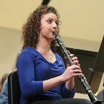 Student playing the clarinet.