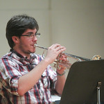Student performing on trumpet.