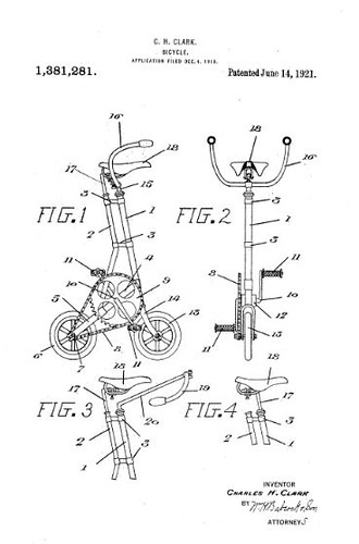 1921 Folding Bicycle Patent ©  Michael Neubert