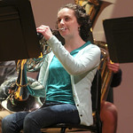 Student performing on her instrument.