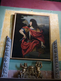 Château de Cormatin - Interior - The Bedchamber of the Marquis - portrait of Louis XIV