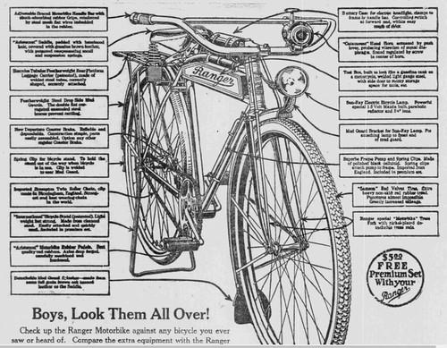 1922 Ranger Bicycle Features ©  Michael Neubert