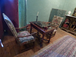 Château de Cormatin - Interior - The Bedchamber of the Marquis - chess table