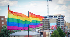 2017.07.02 Rainbow and US Flags Flying Washington, DC USA 6851