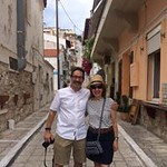 Dr. Hicok and Dr. Goldberg exploring the streets of Athens together.