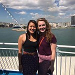 Honors students pose on the deck after boarding the boat to Samos.