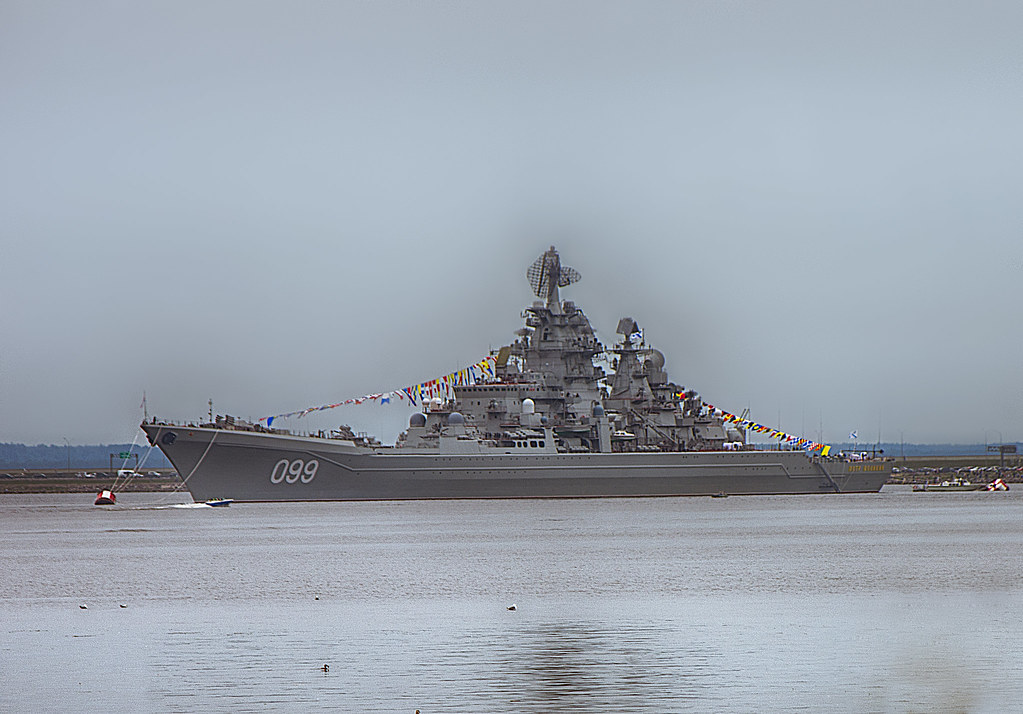 : Russian Battlecruiser Pyotr Velikiy in Kronshtadt