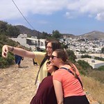 Honors students take a selfie together in Athens.