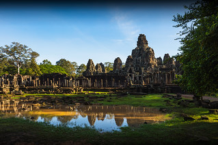 Ancient stone faces of Bayon temple