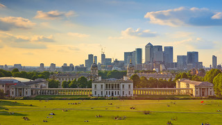 Summer view from the Royal observatory Greenwich