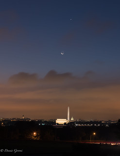 Moon and Venus Over Washington