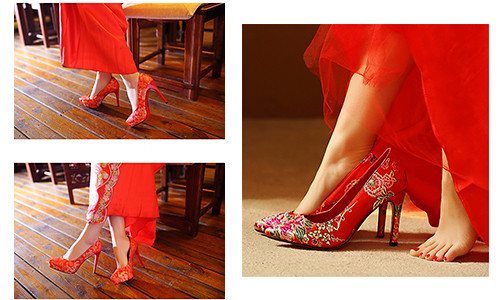 拍照鞋,婚鞋,宴客基本款,紅色禮服,新娘