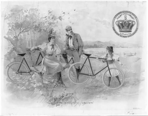 Family Outing on Bicycles 1896 (lithograph) ©  Michael Neubert