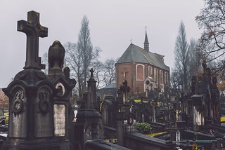 Historic Cemetery and Chapel in Ghent, Belgium