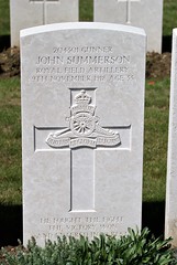 J. Summerson, Royal Field Artillery, 1918, War Grave, Trelincthun
