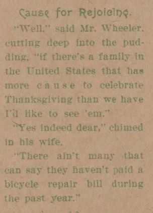 : 1897 Thanksgiving-Bicycle Comment