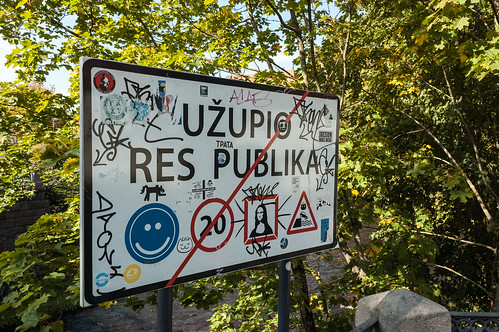 Uzupio Road Sign ©  Konstantin Malanchev
