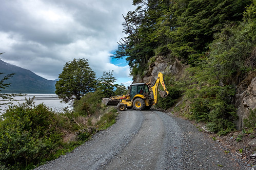 Last mile of the Carretera Austral blocked by a small landslide