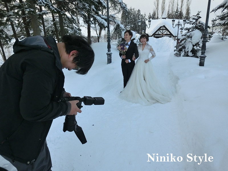 北海道,自助婚紗,新娘,下雪