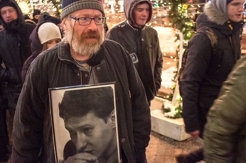 The procession of the memory of Markelov and Baburova 2018, January 19, Moscow, Russia. Antifascist action of memory.  ©  Dmitry Horov