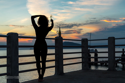 Girl at sunrise with champagne             XOKA4223sL ©  Phuket@photographer.net