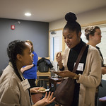 <b>IMG_1128</b><br/> Alumni and students gather to talk and eat in Norby House as part of the CIES Student Reception for Homecoming week. By Vicky Agromayor.<a href=https://www.luther.edu/homecoming/photo-albums/photos-2018/