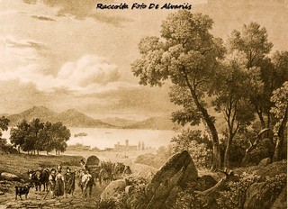 1826 Fucino, Lago del Fucino, Vue du lac de Fucino di Jean Louis Philippe Coignet