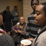 <b>IMG_1180</b><br/> Alumni and students gather to talk and eat in Norby House as part of the CIES Student Reception for Homecoming week. By Vicky Agromayor.<a href=https://www.luther.edu/homecoming/photo-albums/photos-2018/