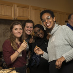 <b>IMG_1156</b><br/> Alumni and students gather to talk and eat in Norby House as part of the CIES Student Reception for Homecoming week. By Vicky Agromayor.<a href=https://www.luther.edu/homecoming/photo-albums/photos-2018/