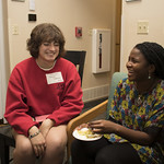 <b>IMG_1161</b><br/> Alumni and students gather to talk and eat in Norby House as part of the CIES Student Reception for Homecoming week. By Vicky Agromayor.<a href=https://www.luther.edu/homecoming/photo-albums/photos-2018/