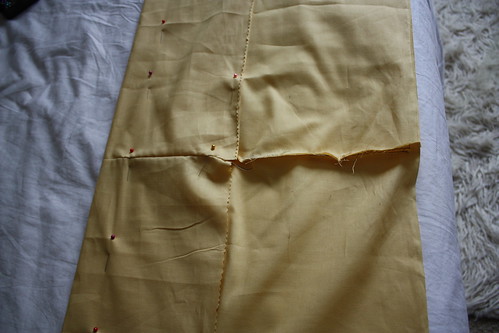 Step 3: Fold Fabric to Desired Skirt Length and Pin