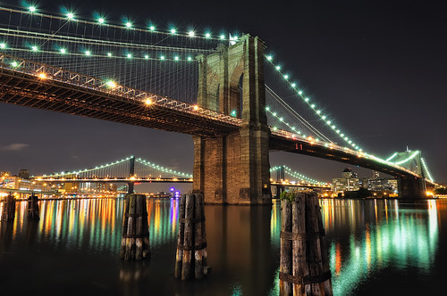 Brooklyn Bridge at Night, New York City