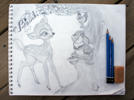 sketched bambi.