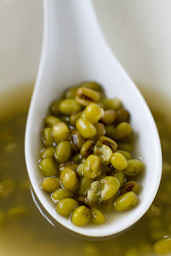 Spoonful green bean soup