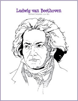 Ludwig van Beethoven (Composer) | Free Coloring Page (PDF)