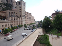 A view from top the mountain Montserrat to the Basilica