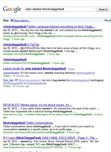 Google & #nickcleggsfault
