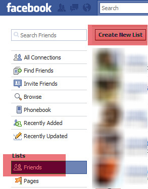 Create Facebook privacy listings with friends names