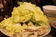 Shabu shabu at home - napa cabbage, various mushrooms