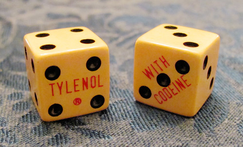 vintage doctor's swag - craps dice advertise tylenol with codeine