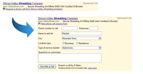 Google AdWords Contact Form