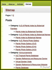 Screen shot: Sitemap Page, using the plugin, Dagon Design Sitemap Generator