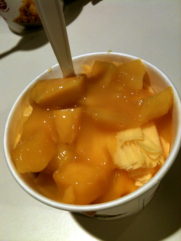 Mango Snow Ice for dessert from the heeren basement. it's nice!!