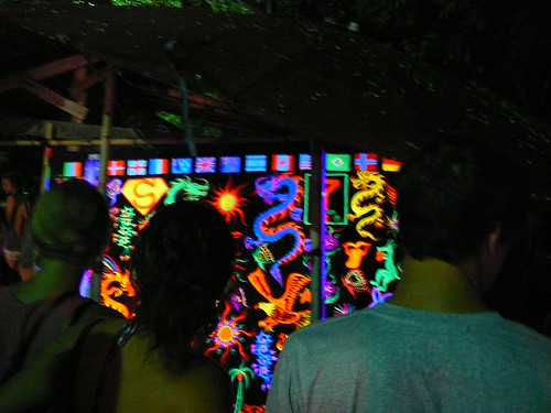 Neon drawings you can get on your body at the full moon party