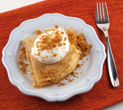 Cinnamon Crepes with Pumpkin Mousse and Graham Crust Crumbl