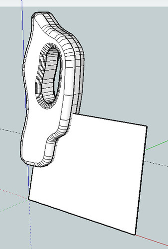3D model in SketchUp of proposed saw handle