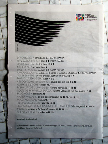 (Festival delle colline torinesi, 2010), da Repubblica, 30.6.010, 2