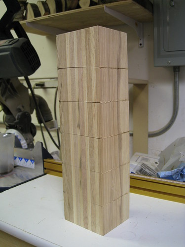 block cut into 2-inch thick pieces